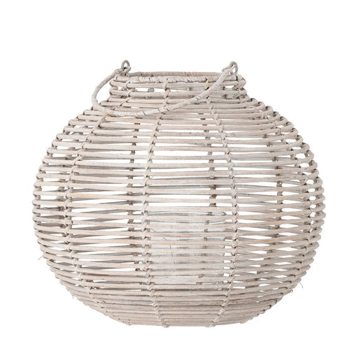 Malua Lanterne m/Glas Hvid Rattan