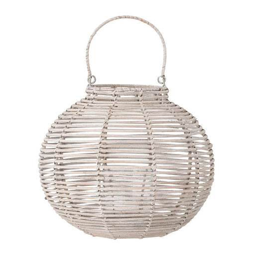 Malua Lanterne m/Glas Hvid Rattan
